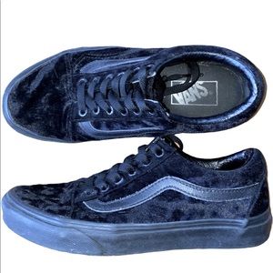 Black Velvet Vans Size 7